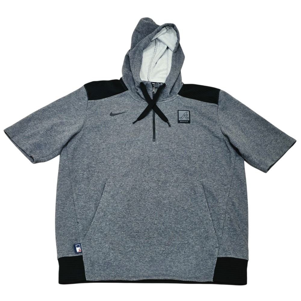 Nike Atlanta Braves MLB Authentic Collection Dri-FIT Hoodie Men's Large Gray